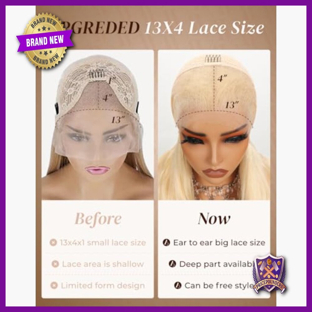 30-Inch Human Hair Lace Front Wig 210% Density Body Wave Pre-Plucked - Picture 4 of 6